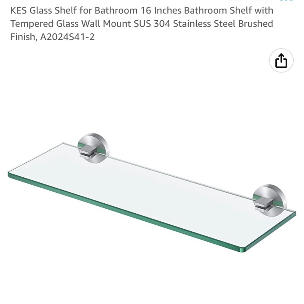 Brand New Never Opened- Bathroom Glass Shelf